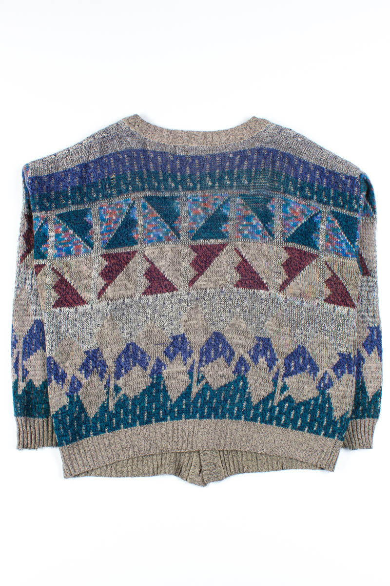 Grey 80s Cardigan Sweater