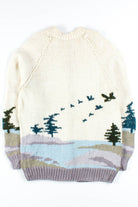 Lake Scene Cardigan Sweater