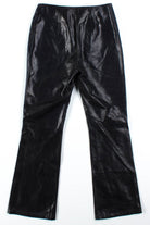Black Leather Bell Bottom Pants