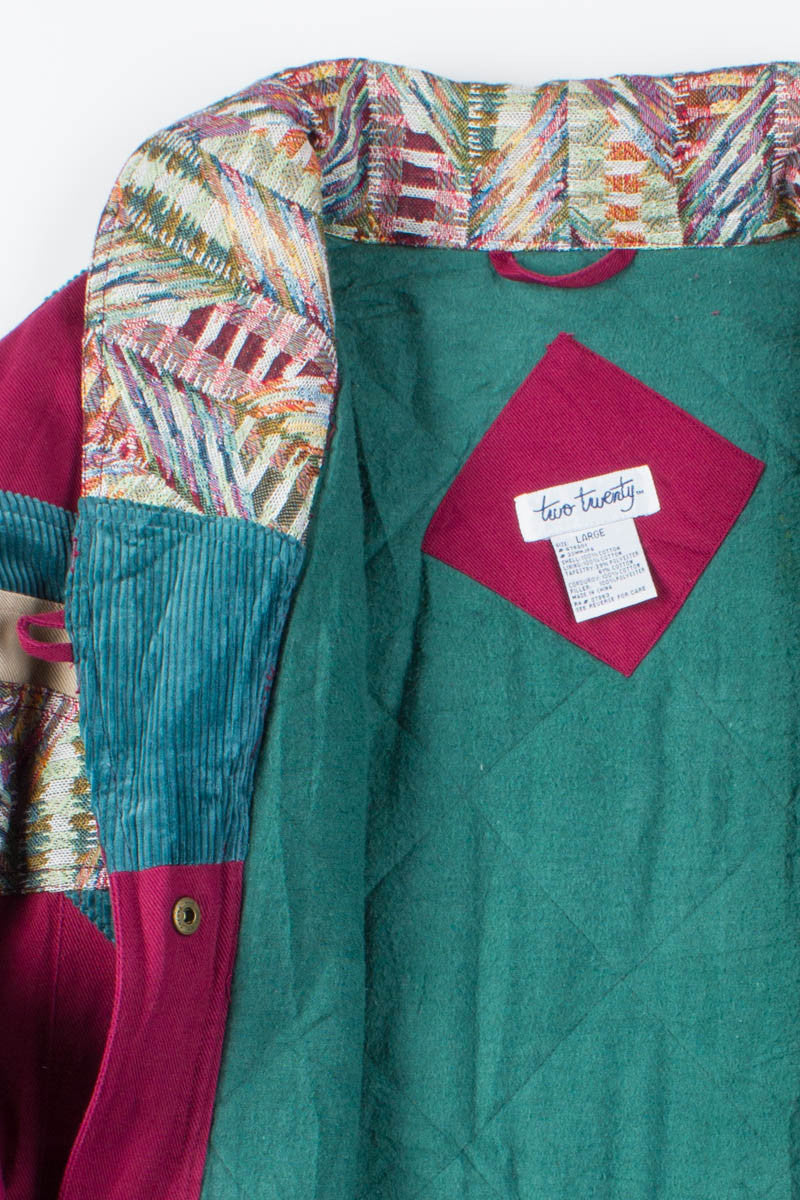 Burgundy Mixed Media Winter Jacket
