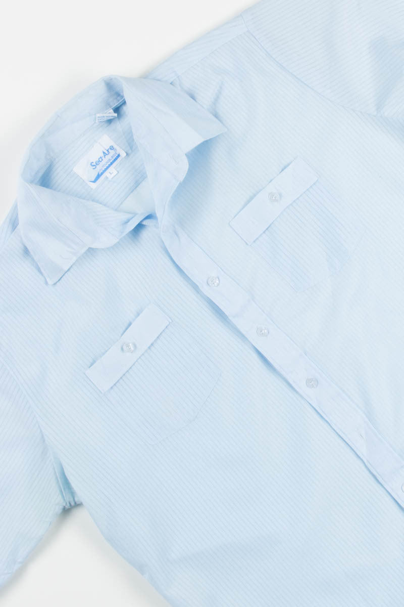 Blue Mesh Striped Shirt