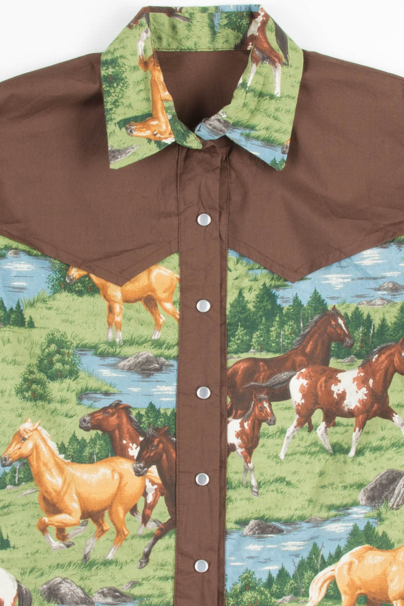 Western Style Horse Button Up