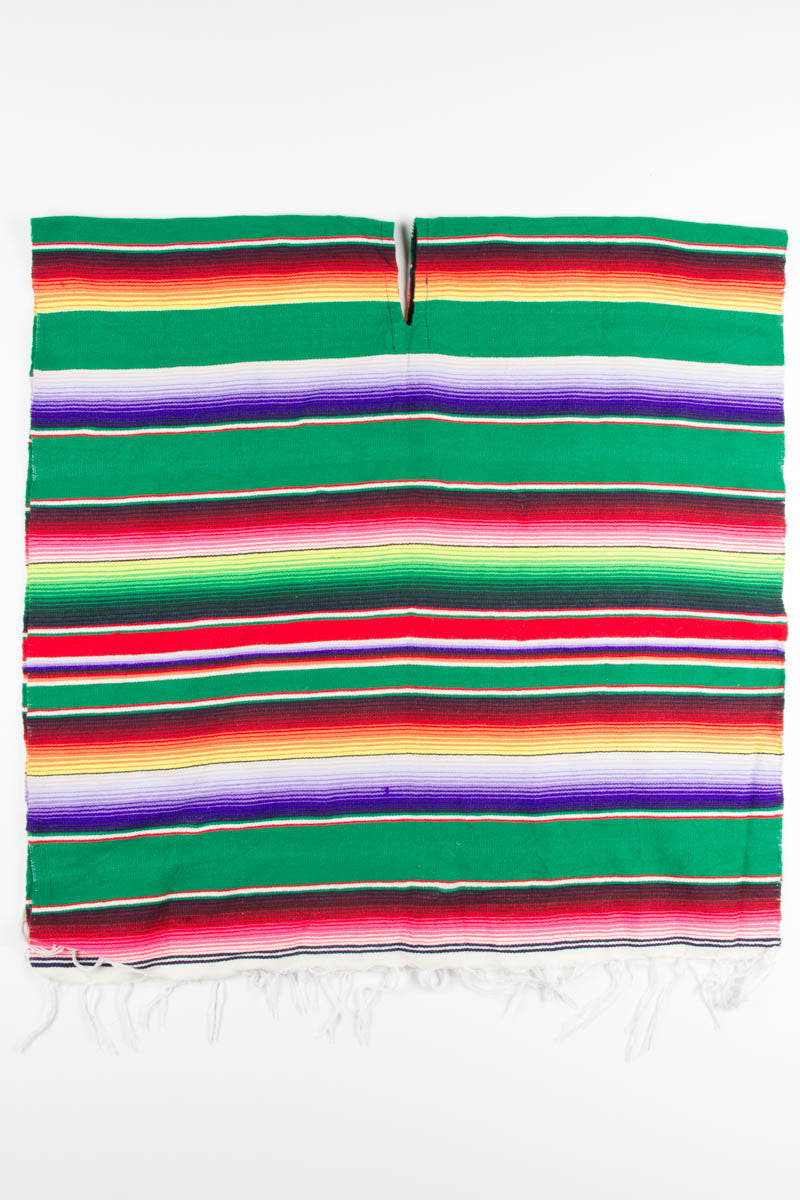 Green Woven Poncho