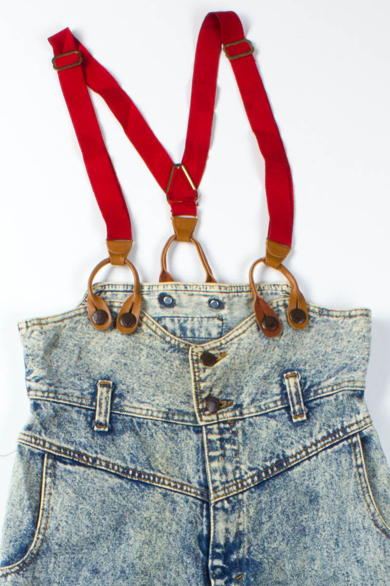 Red Suspender Vintage Jeans