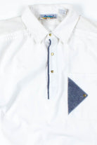 White Mesh Shoulder Polo
