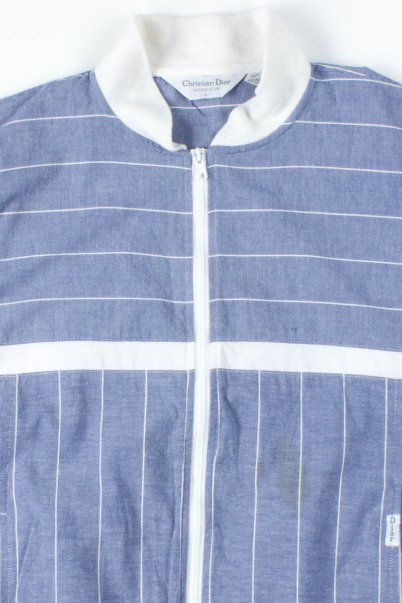 Striped Chambray Short Sleeve Jacket