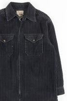 Grey Zip Up Corduroy Shirt