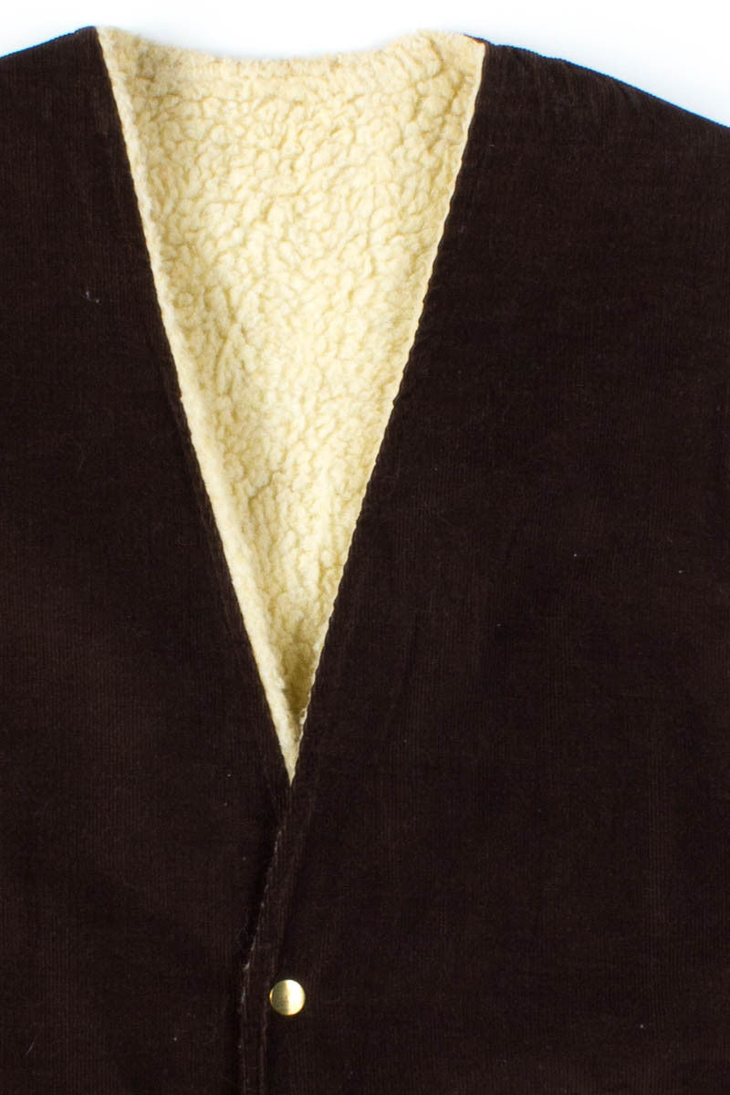Brown Corduroy Sherpa Lined Vest