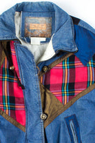 Plaid Patches Denim Jacket