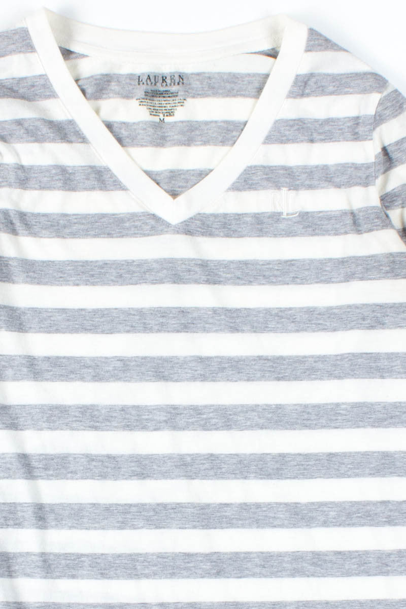 White & Grey Striped Dress