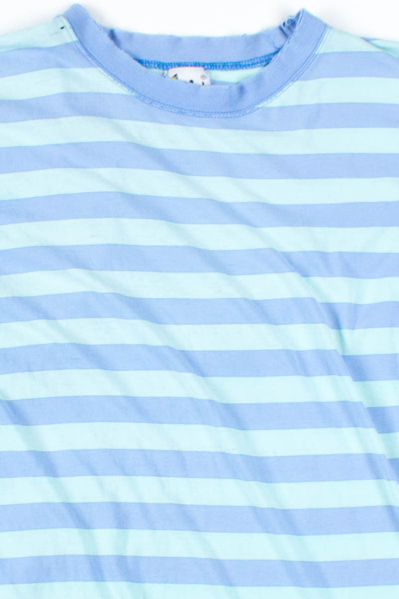 Blue Striped Distressed Tee
