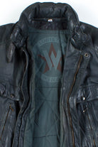 Grey Leather Biker Jacket