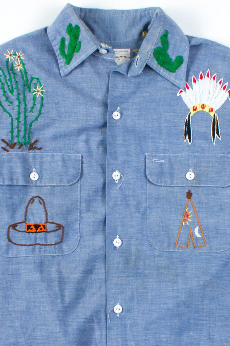 Wild West Embroidered Chambray Shirt