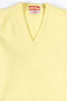 70s Yellow V-Neck Wool Sweater