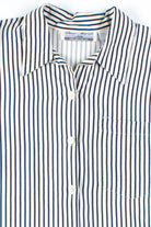 White & Navy Silk Shirt