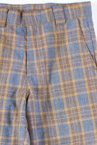 Blue & Tan Washed Plaid Pants
