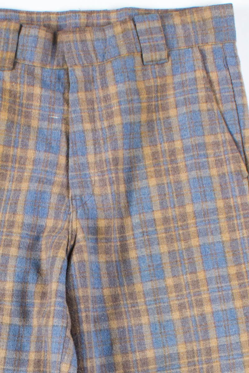Blue & Tan Washed Plaid Pants