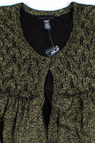Black & Gold Metallic Short Sleeve Cardigan
