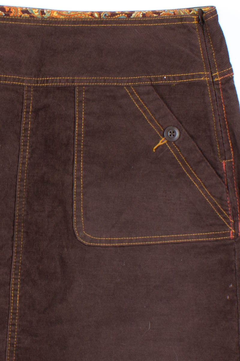 Brown Corduroy Mini Skirt