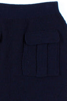 Navy Wool Pocket Skirt