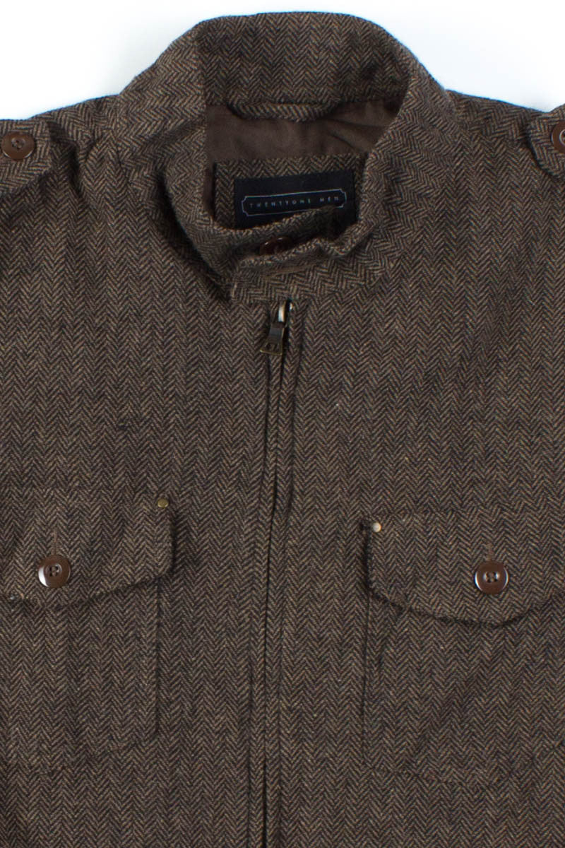 Brown Wool Herringbone Jacket