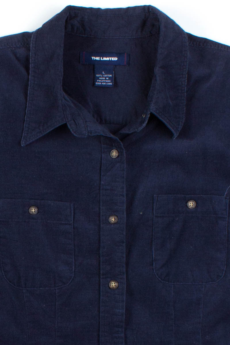 Navy Felt Button Up Shirt