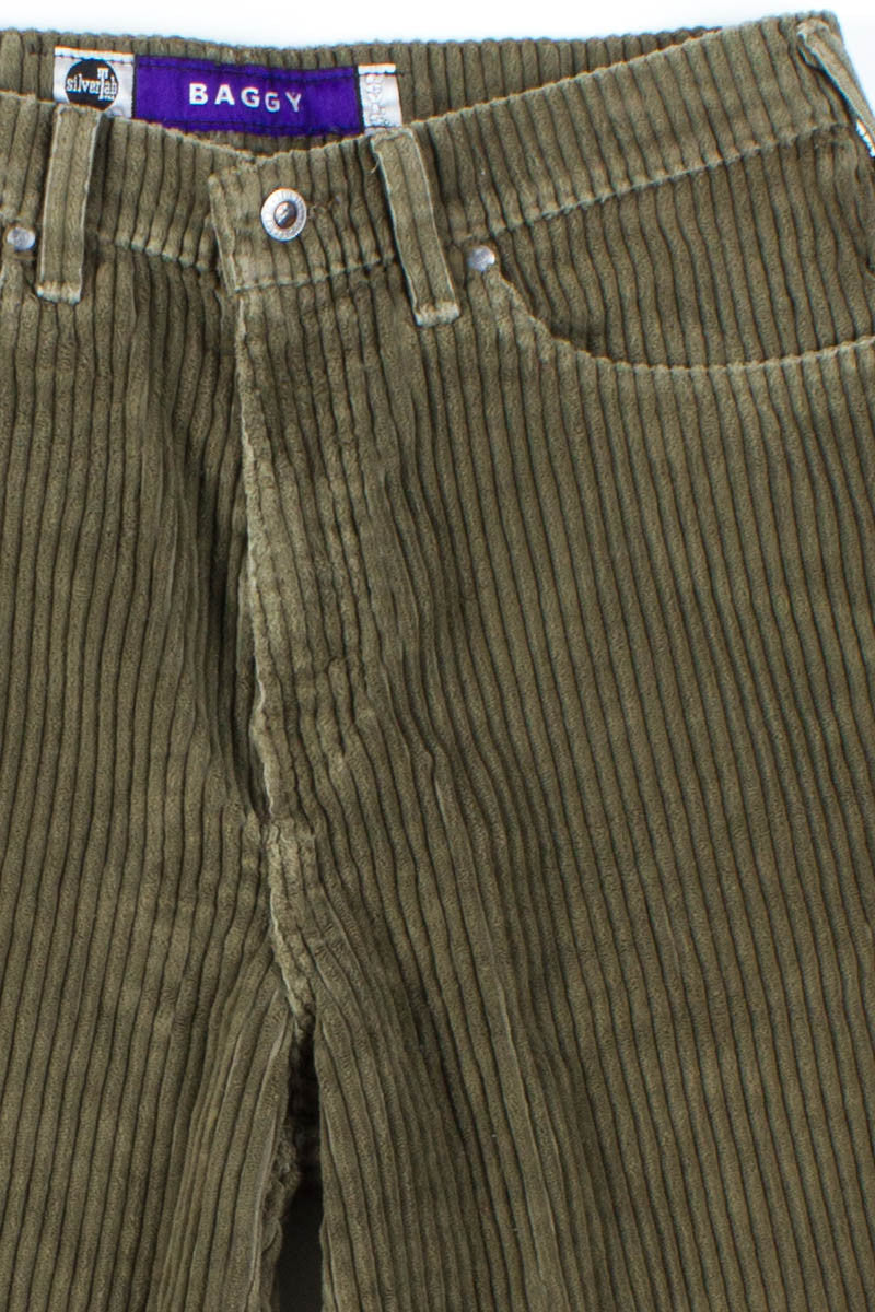 Olive Baggy Corduroy Shorts