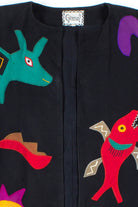 Black Animal Patch Jacket