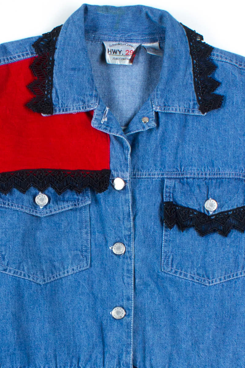 Corduroy & Lace Denim Jacket
