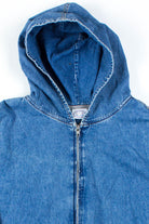 Striped Denim Zip Hoodie