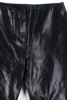 Black Leather Bell Bottom Pants