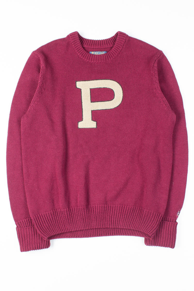 Burgundy Penguin Crewneck Sweater