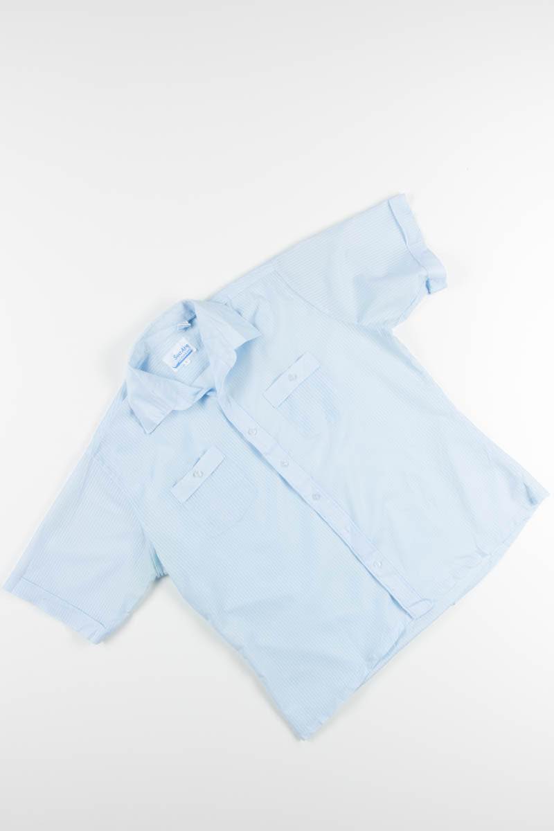 Blue Mesh Striped Shirt