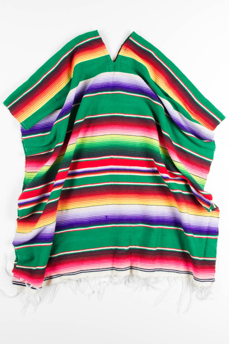 Green Woven Poncho