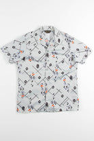 Grey Geometric Button Up