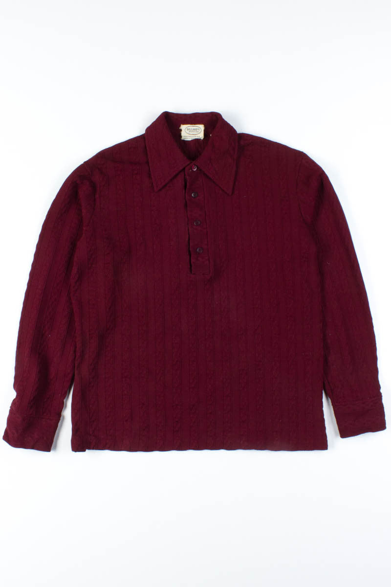 Burgundy Long Sleeve Polo