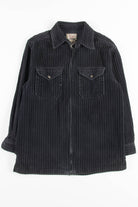 Grey Zip Up Corduroy Shirt
