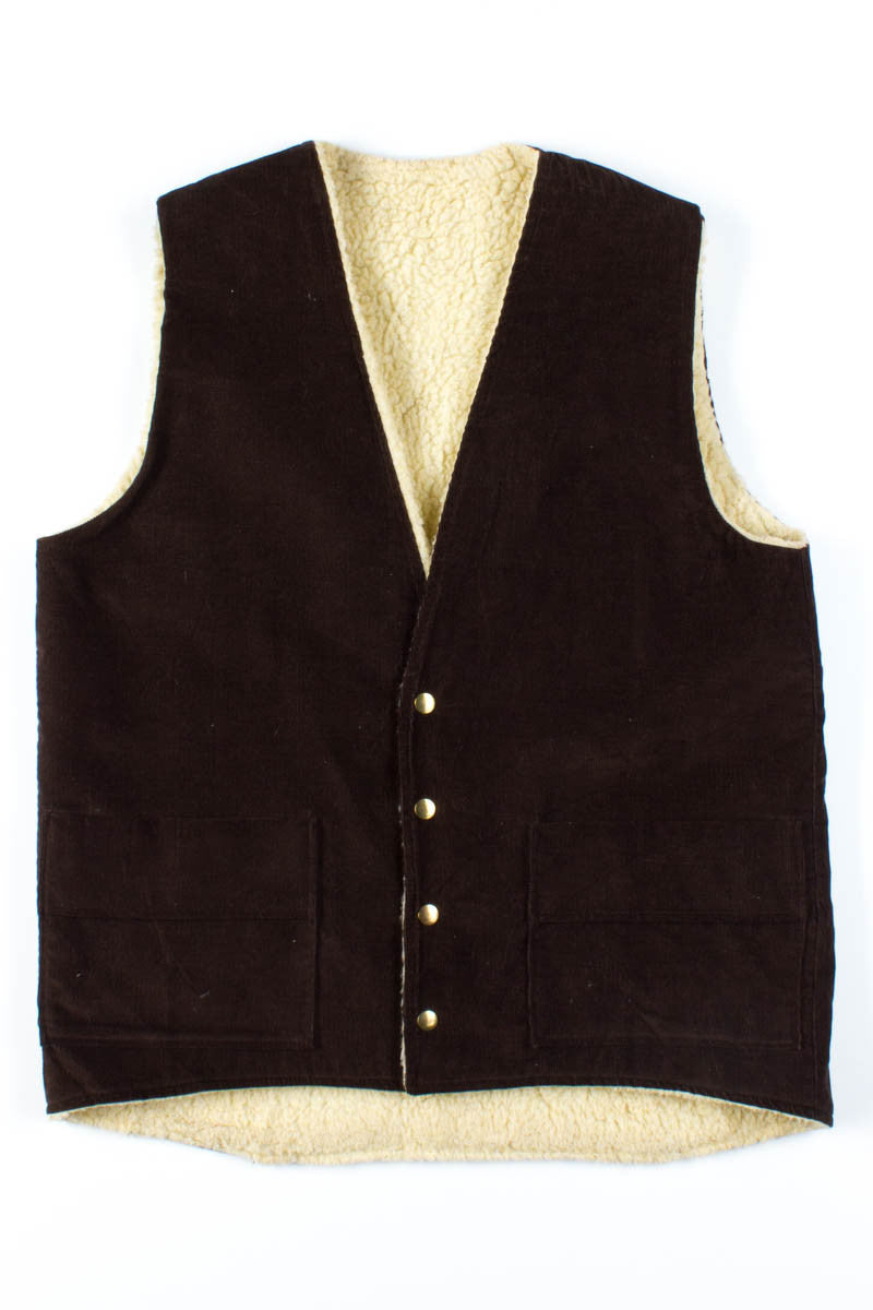 Brown Corduroy Sherpa Lined Vest