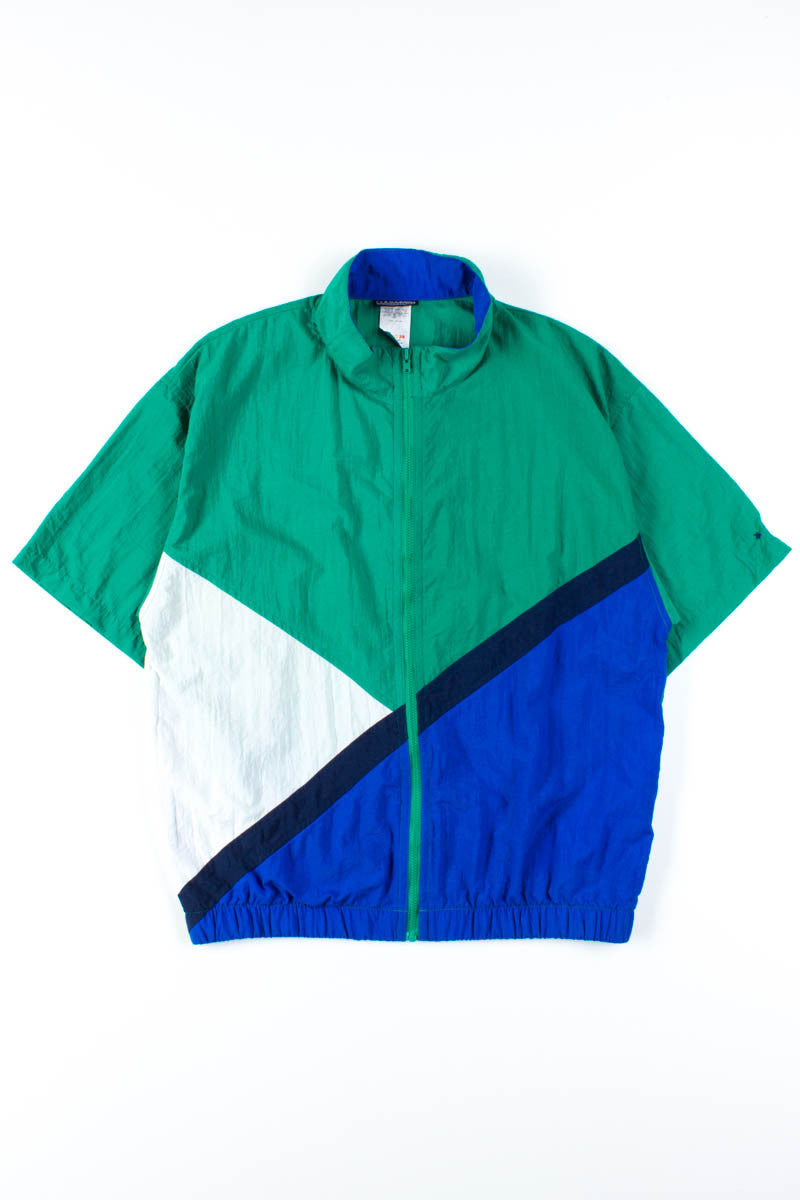 Green & Blue Short Sleeve Windbreaker