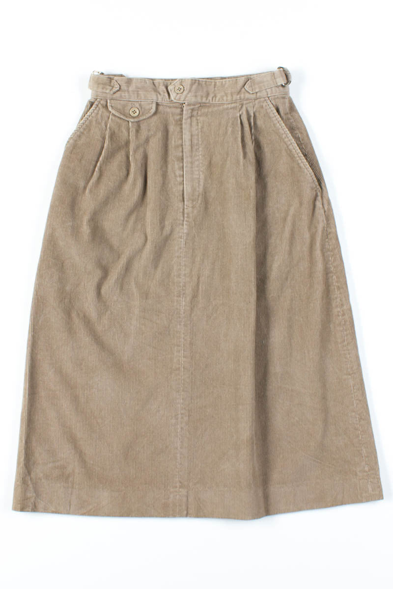 Tan Corduroy Buckle Skirt