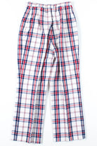 White Side Zip Plaid Pants