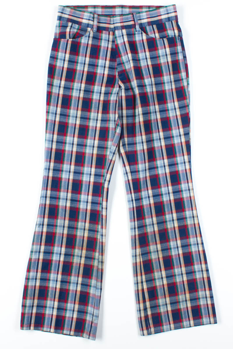 Plaid Bell Bottom Pants