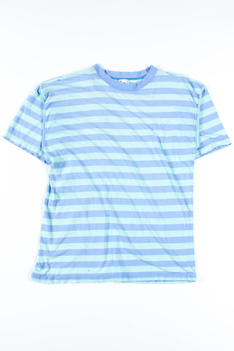 Blue Striped Distressed Tee