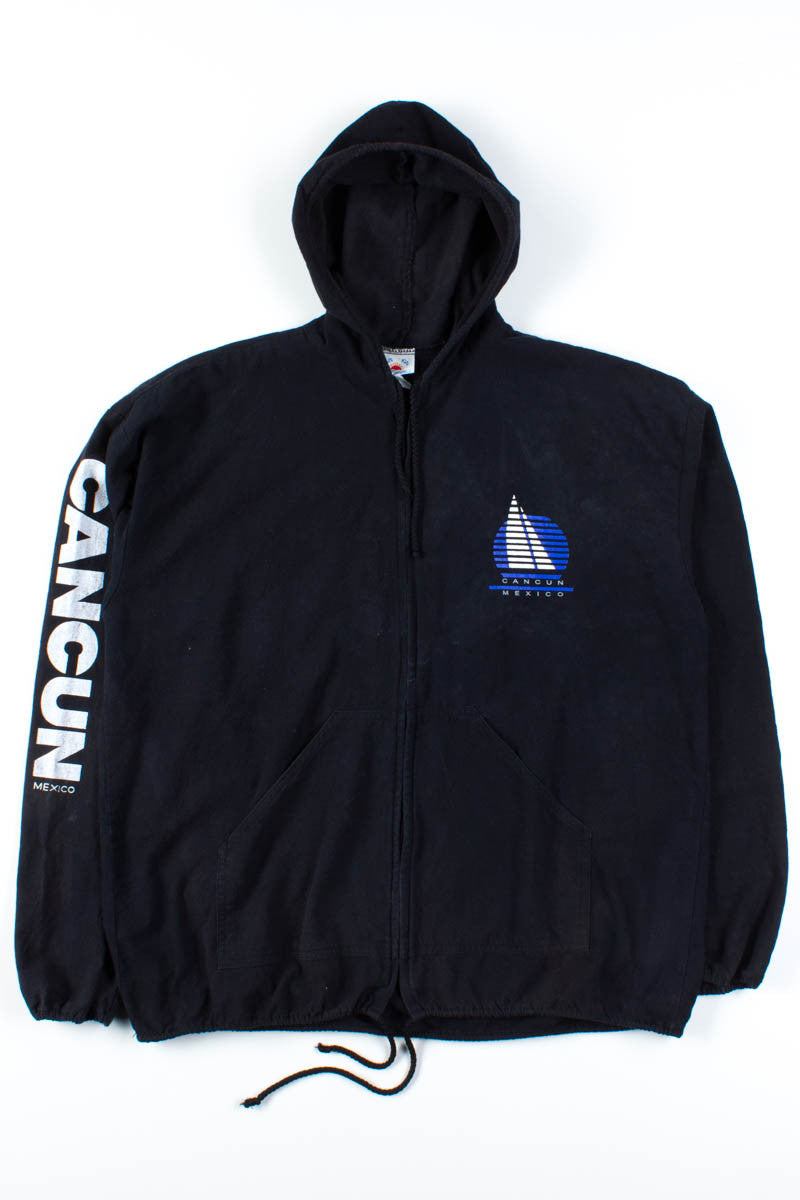 Cancun Mexico Canvas Zip Hoodie