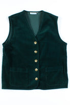 Green Corduroy Button Up Vest
