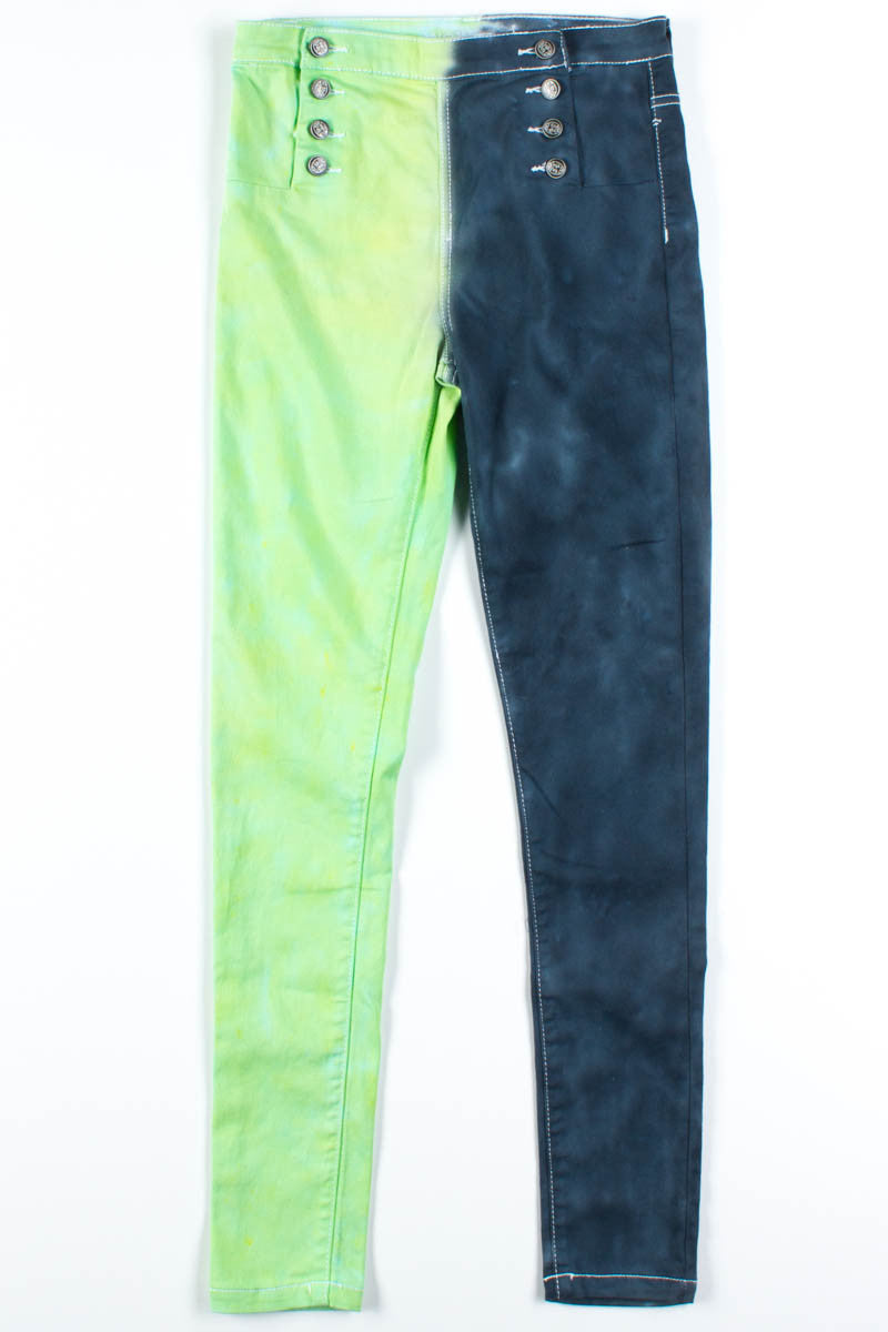 Green Two-Tone Jeggings