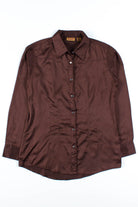 Brown Silky Wrangler Button Up Shirt