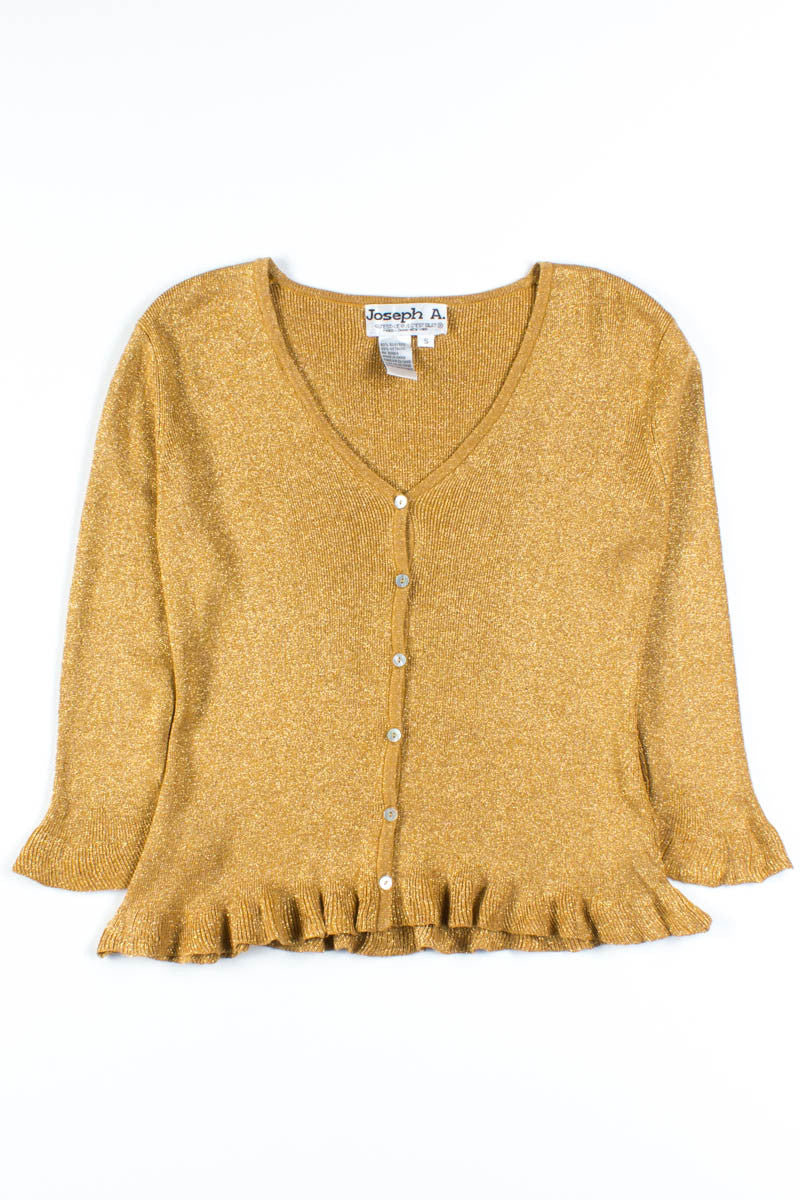 Gold Silk Metallic Cardigan