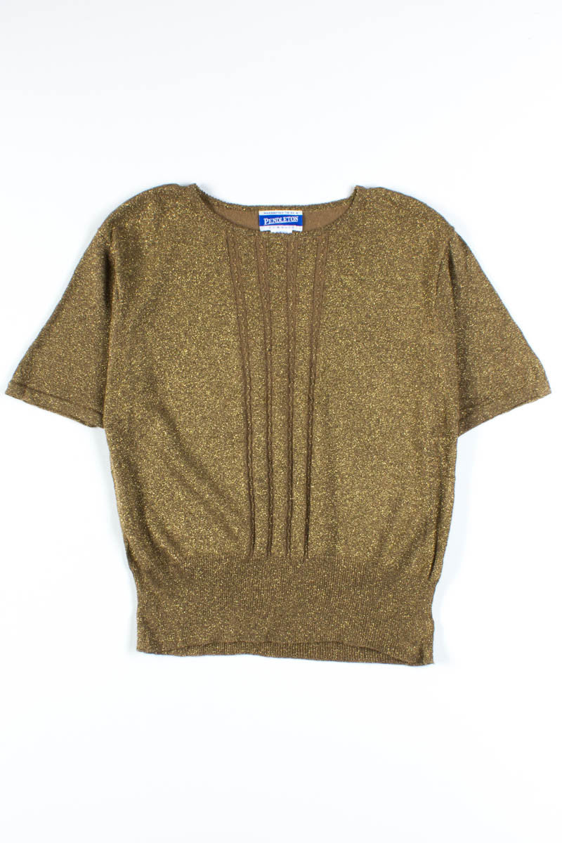 Gold Metallic Pendleton Top