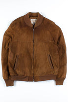 Brown Suede Bomber Jacket